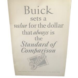 Vintage 1927 Buick Standard of Comparison Ad Advertisement